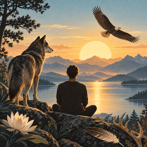 Illustration de mp3 audio d'hypnose pour développer son animal totem et ses ressources